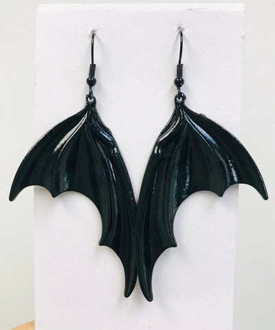 Black Bat Wing Earrings for Halloween