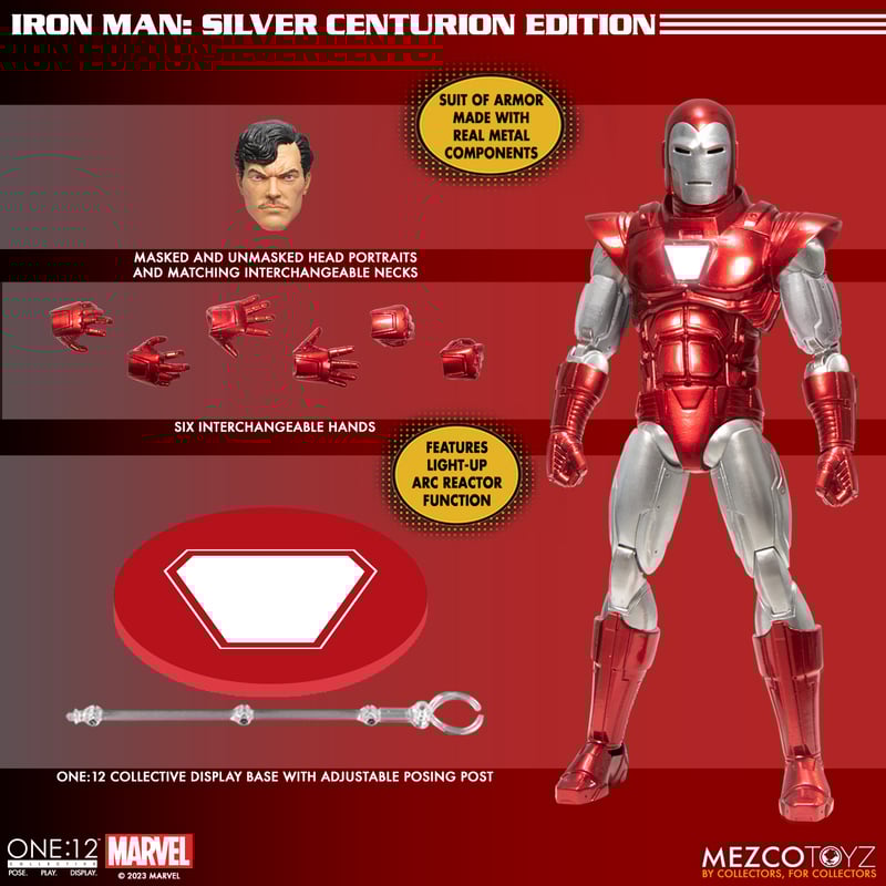 ONE:12 COLLECTIVE Iron Man: Silver Centurion