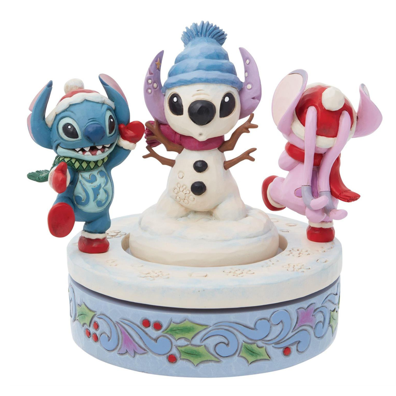 Stitch & Angel Building a Snow Disney Traditions