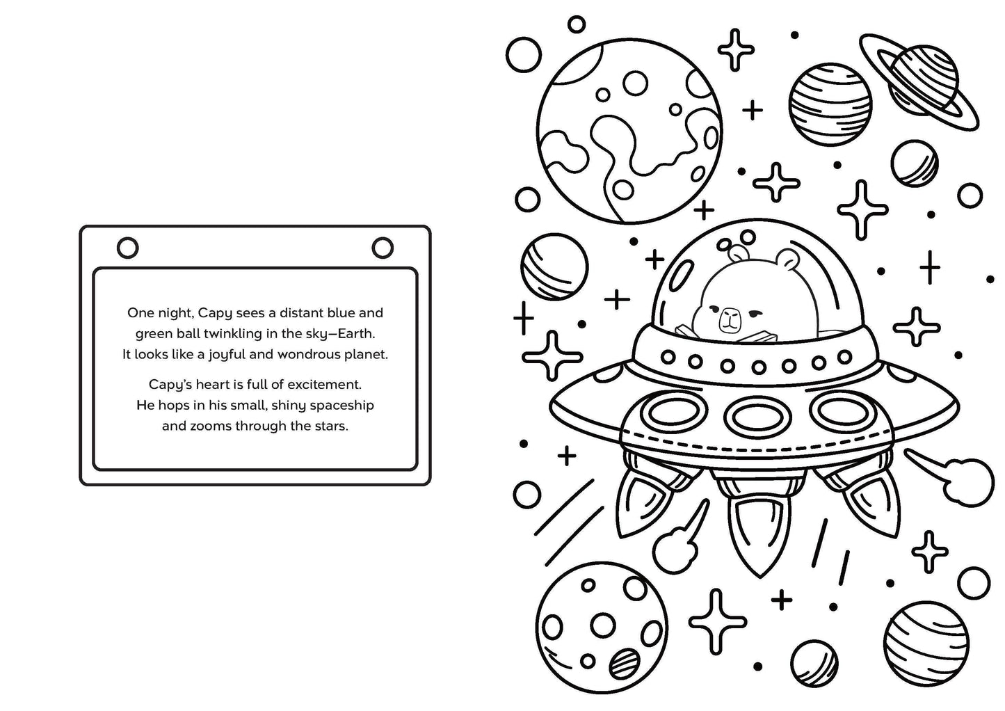 Capybara Zen: A Story and Coloring Book