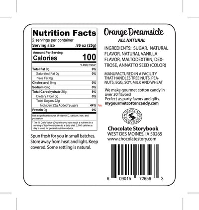 Orange Dreamsicle Cotton Candy 1.75oz Tub, 12ct