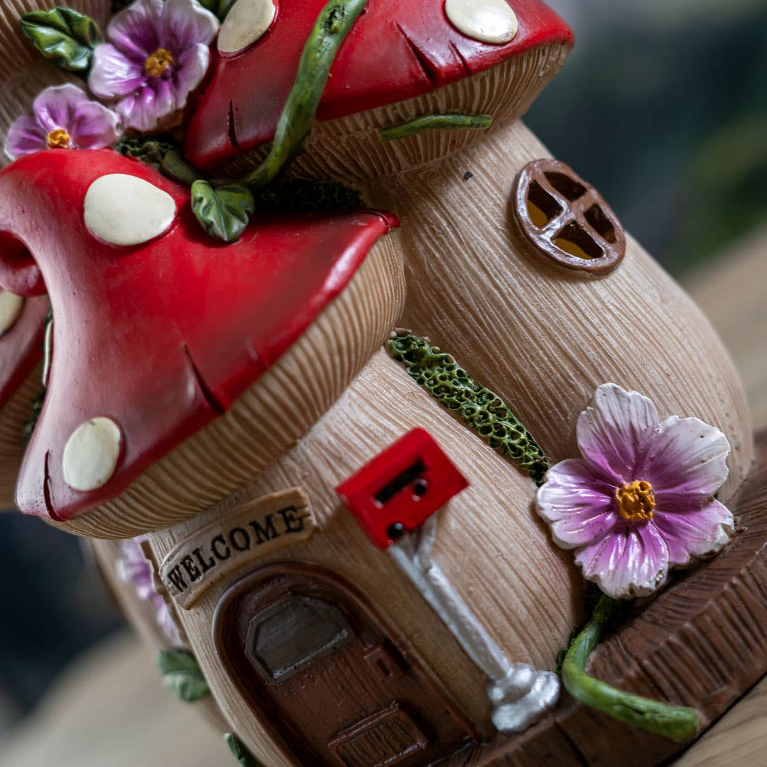 Whimsical Garden Toadstool Mushroom House with LED