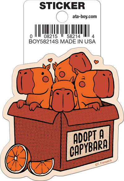 Tobe Fonseca Adopt a Capybara Die Cut 3" Vinyl Sticker