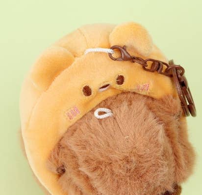 Capybara Plush Keychain – BIG Neck Hood Series