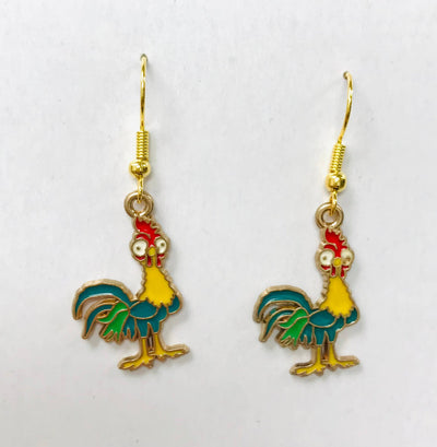 Acrylic Hen Wearing Boots Earrings