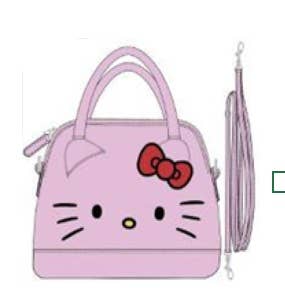 HELLO KITTY PINK PU PURSE W/LONG STRAP