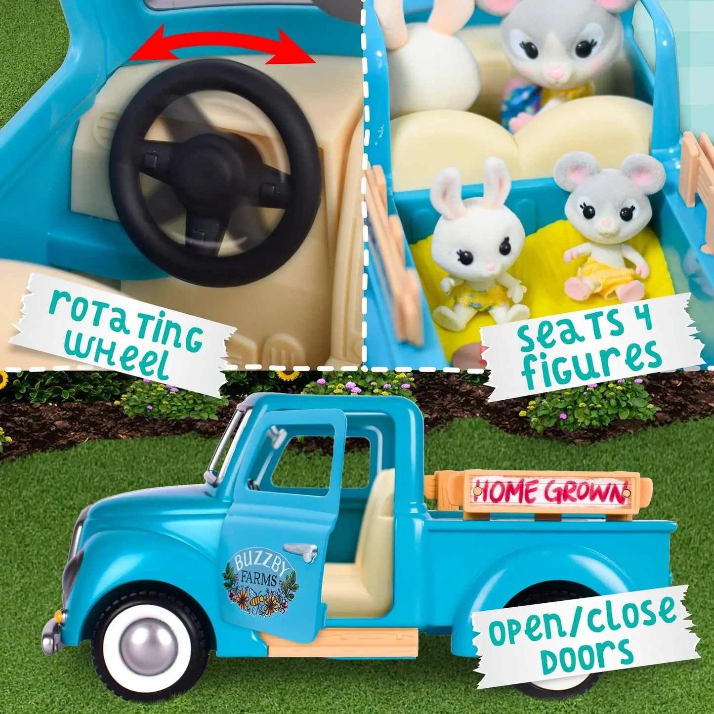 Honey Bee Acres Buzzby Farm Truck Playset with figurine
