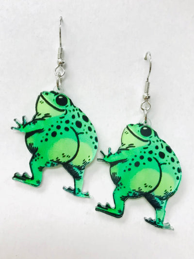Acrylic Funny Frog Butts Earrings