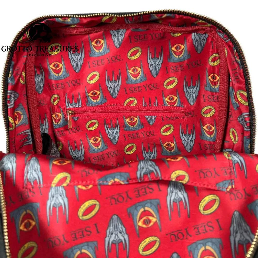 Grotto Treasures Exclusive - Loungefly The Lord of the Rings Sauron AOP Canvas Mini Backpack