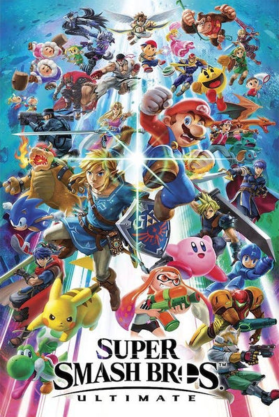 Super Smash Brothers Ultimate Gaming Poster Size 24X36