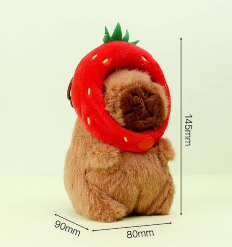 Capybara Plush Keychain – BIG Neck Hood Series
