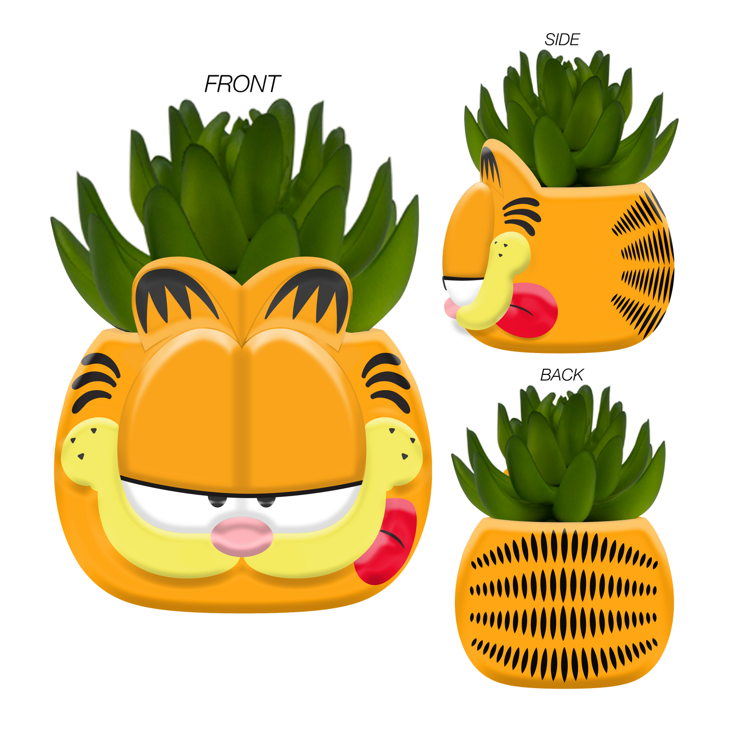 Garfield Head Mini Ceramic Planter with Faux Plant