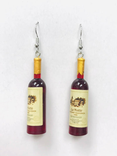 Emerald Wine Bottle Earrings, LIQUOR BOTTLE