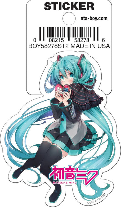 Hatsune Miku Holding Heart Die Cut Sticker