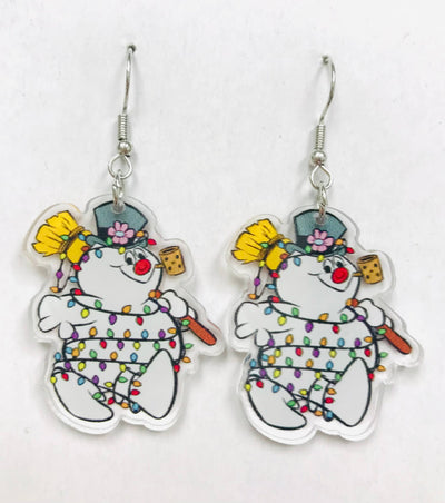 Acrylic SNOWMAN Earrings Christmas Gift