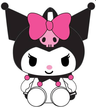 HELLO KITTY KUROMI 14" BLACK 3-D PLUSH BACKPACK