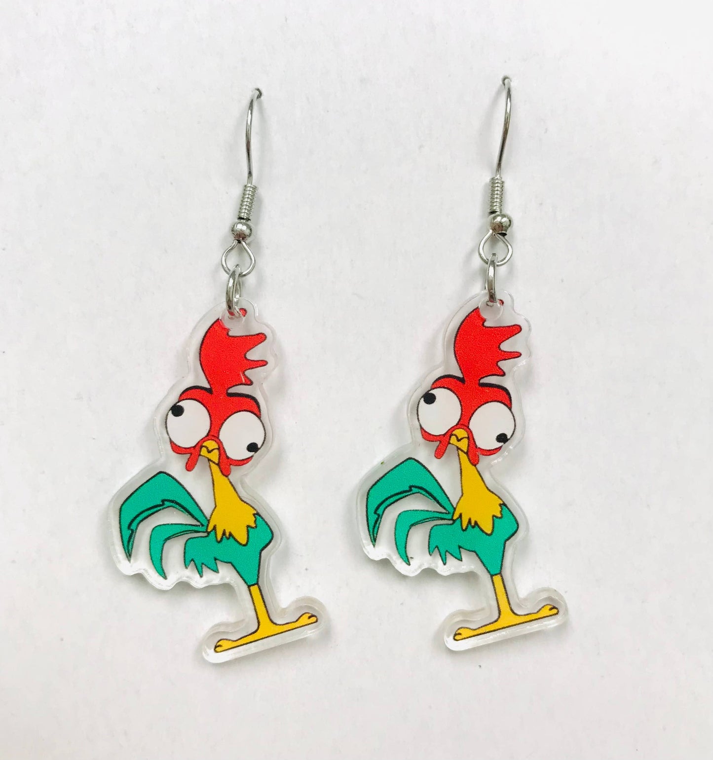Acrylic Hen Wearing Boots Earrings