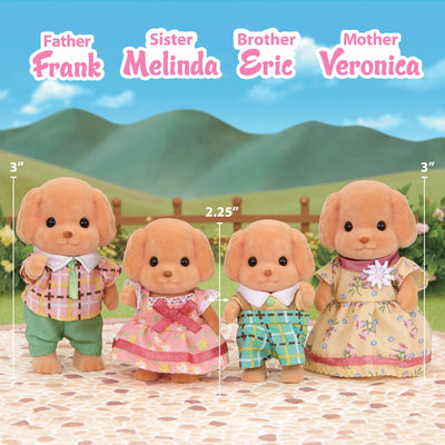 Calico Critters Toy Poodle Family, 4 Collectible Figures