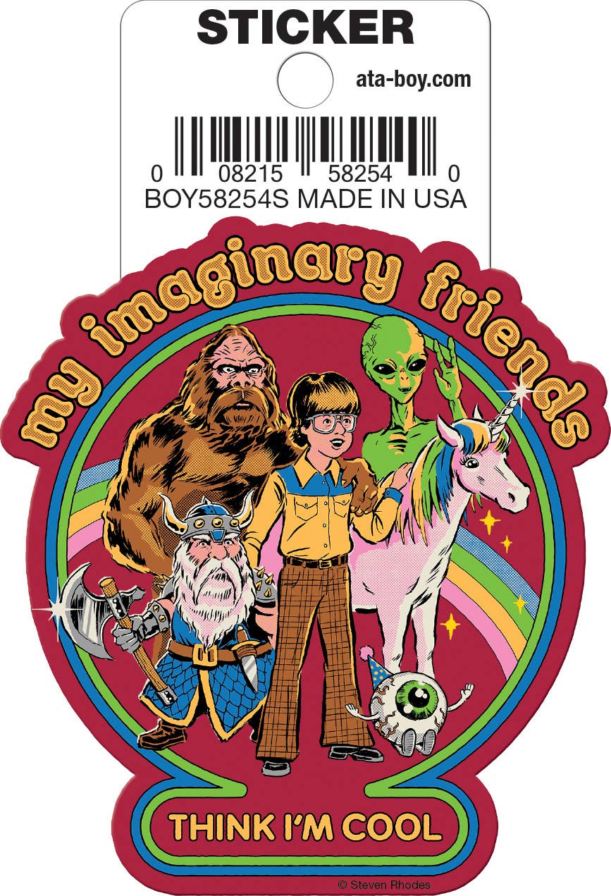 Steven Rhodes My Imaginary Friends Die Cut 3" Vinyl Sticker