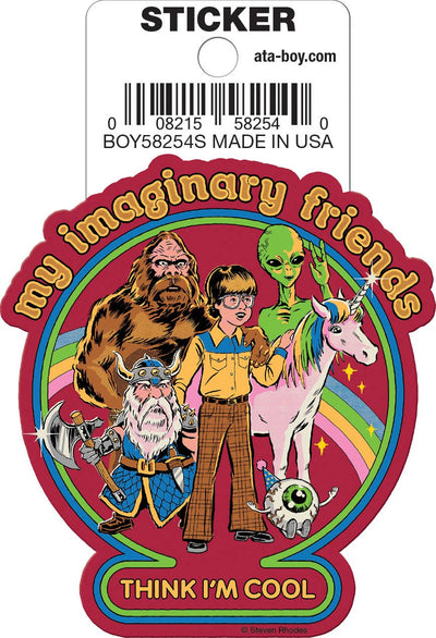 Steven Rhodes My Imaginary Friends Die Cut 3" Vinyl Sticker