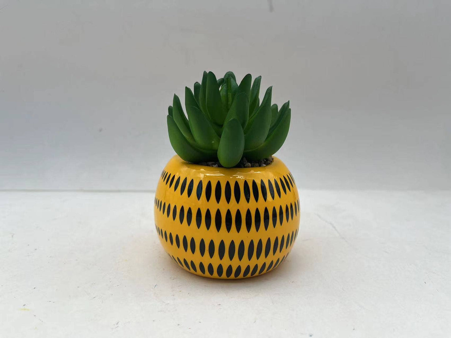Garfield Head Mini Ceramic Planter with Faux Plant
