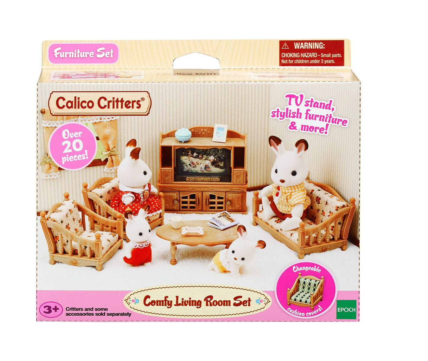 Calico Critters Comfy Living Room Set, Dollhouse Furniture