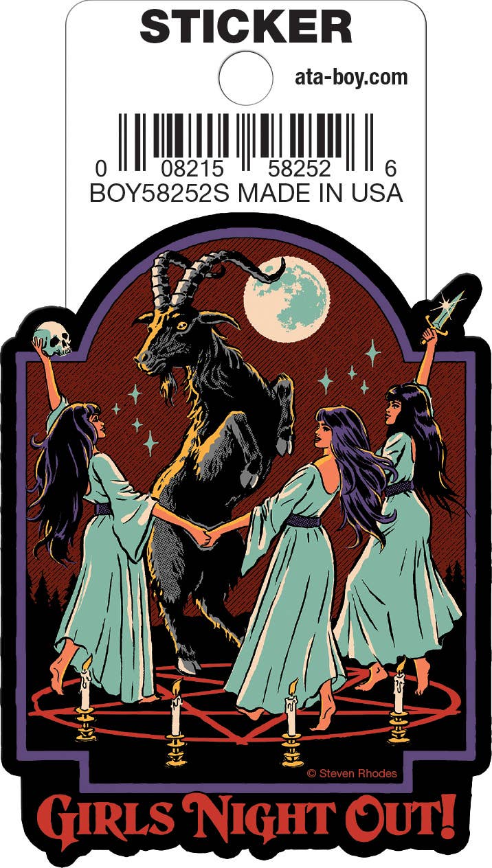 Steven Rhodes Girl's Night Out Die Cut 3" Vinyl Sticker