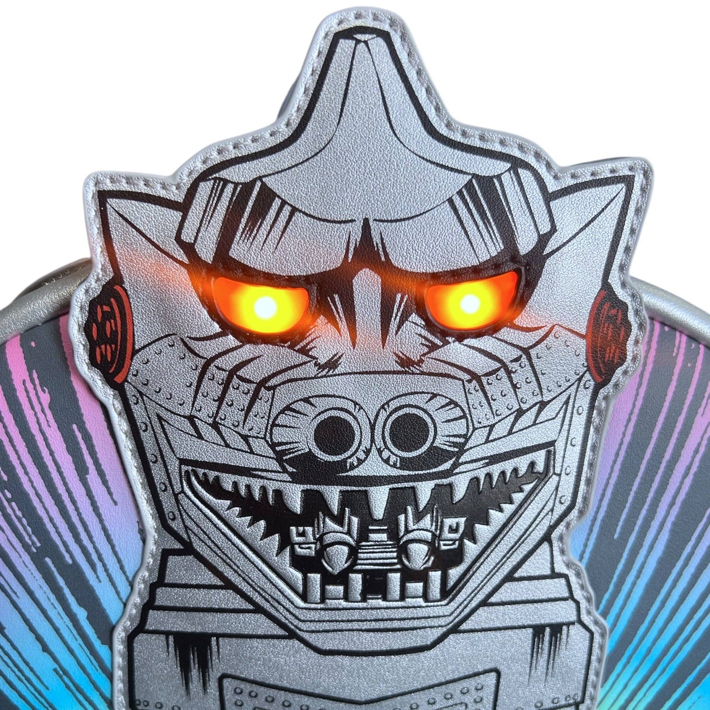 Grotto Treasures Exclusive - Loungefly Toho Godzilla Mechagodzilla Metallic Light-Up Full-Size Backpack