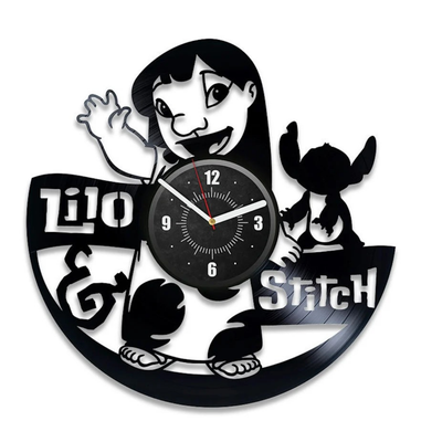 Lilo and Stitch Vinyl Record Large Wall Clock