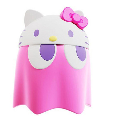 MegaHouse Chibi-Collect Figures Deluxe Pac-man x Sanrio Characters Ghost Hello Kitty