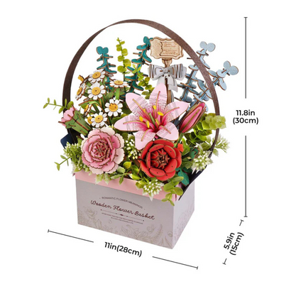 Rowood Wooden Flower Basket DIY 3D Puzzle