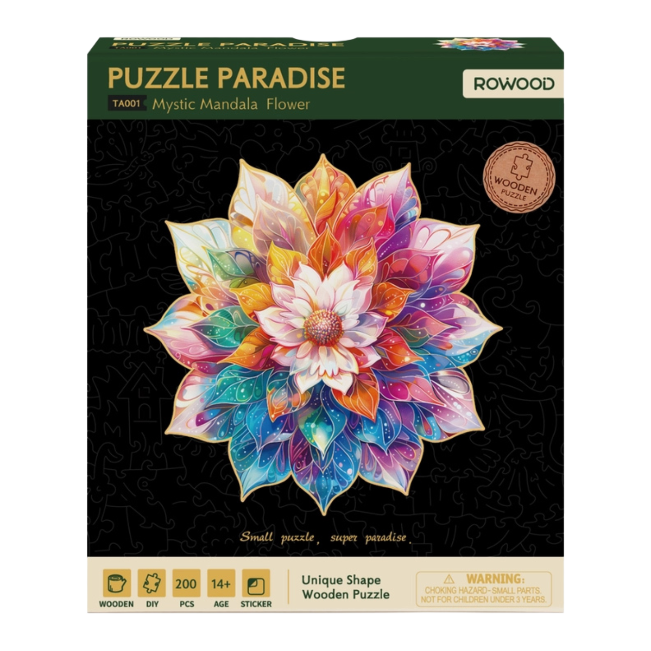 Rowood Mystic Mandala Flower 2D Wooden Puzzles