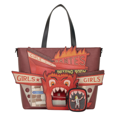 Beetlejuice Dante's Inferno Room Tote Crossbody Bag with Coin Bag
