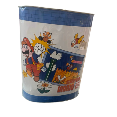 SUPER MARIO BROTHERS 1988 NINTENDO METAL TIN TRASH CAN GARBAGE SCARCE