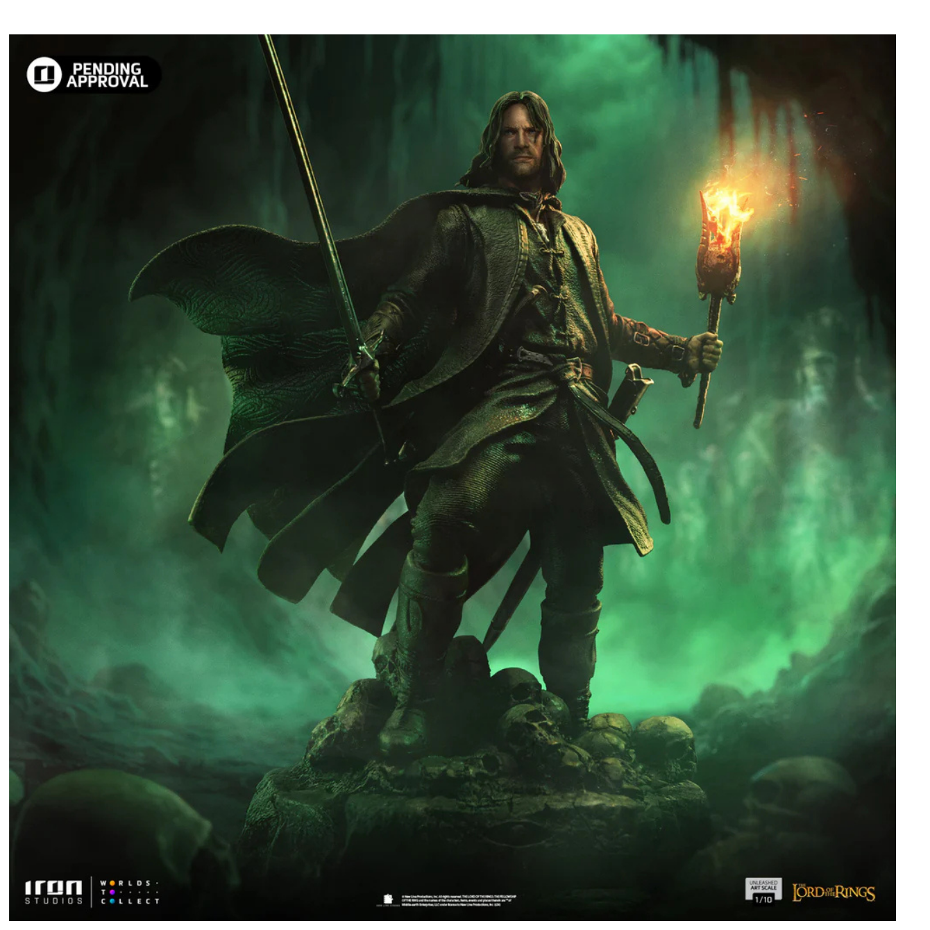 Statue Aragorn Unleashed - The Lord of the Rings - Art Scale 1/10 - Iron Studios
