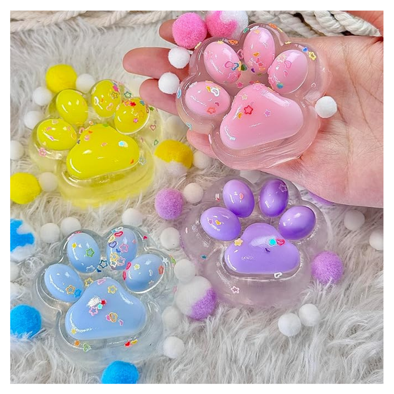 Taba Squishy Paw, Transparent Cat Paw Squishy