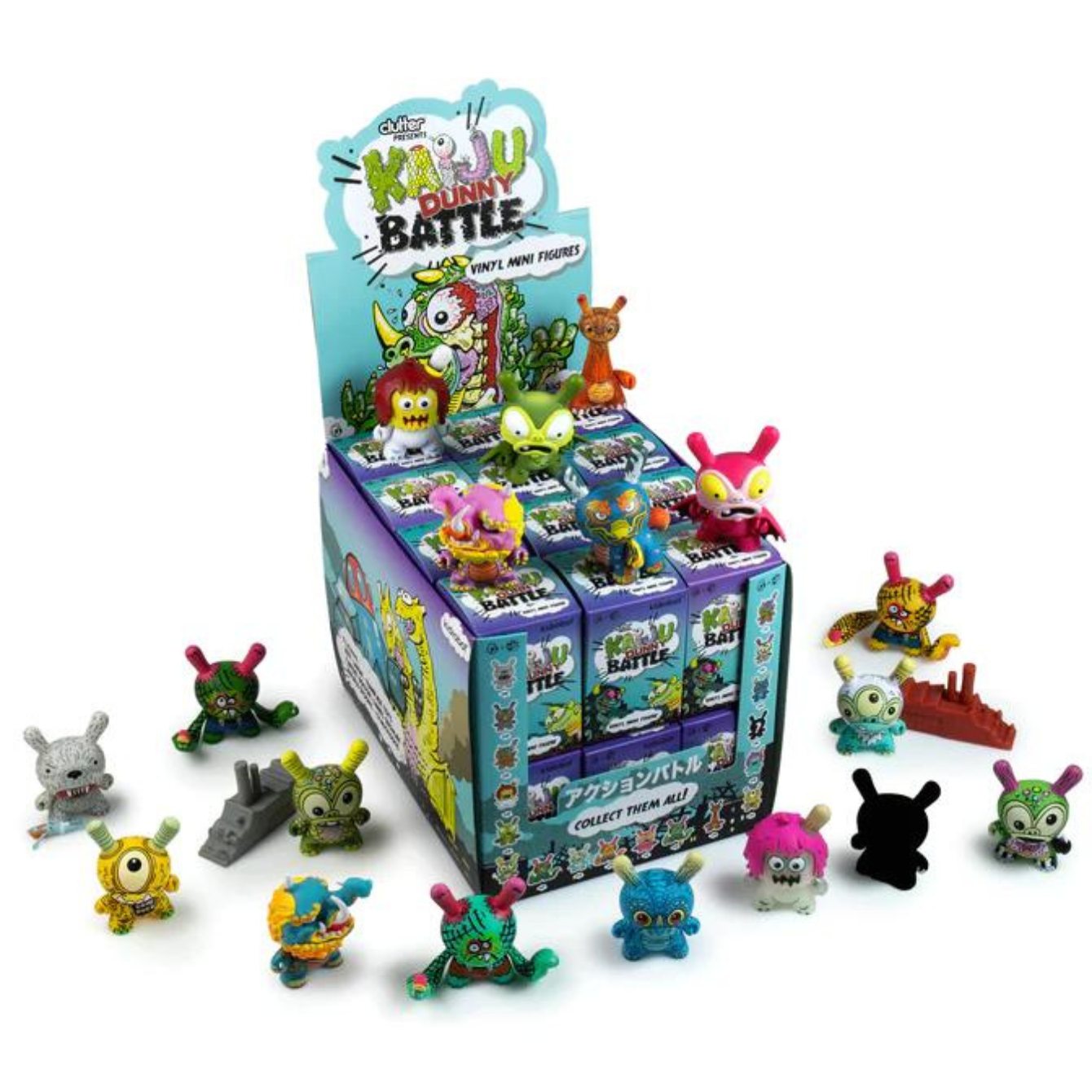 KAIJU DUNNY BATTLE 3" MINI FIGURES BY KIDROBOT X CLUTTER