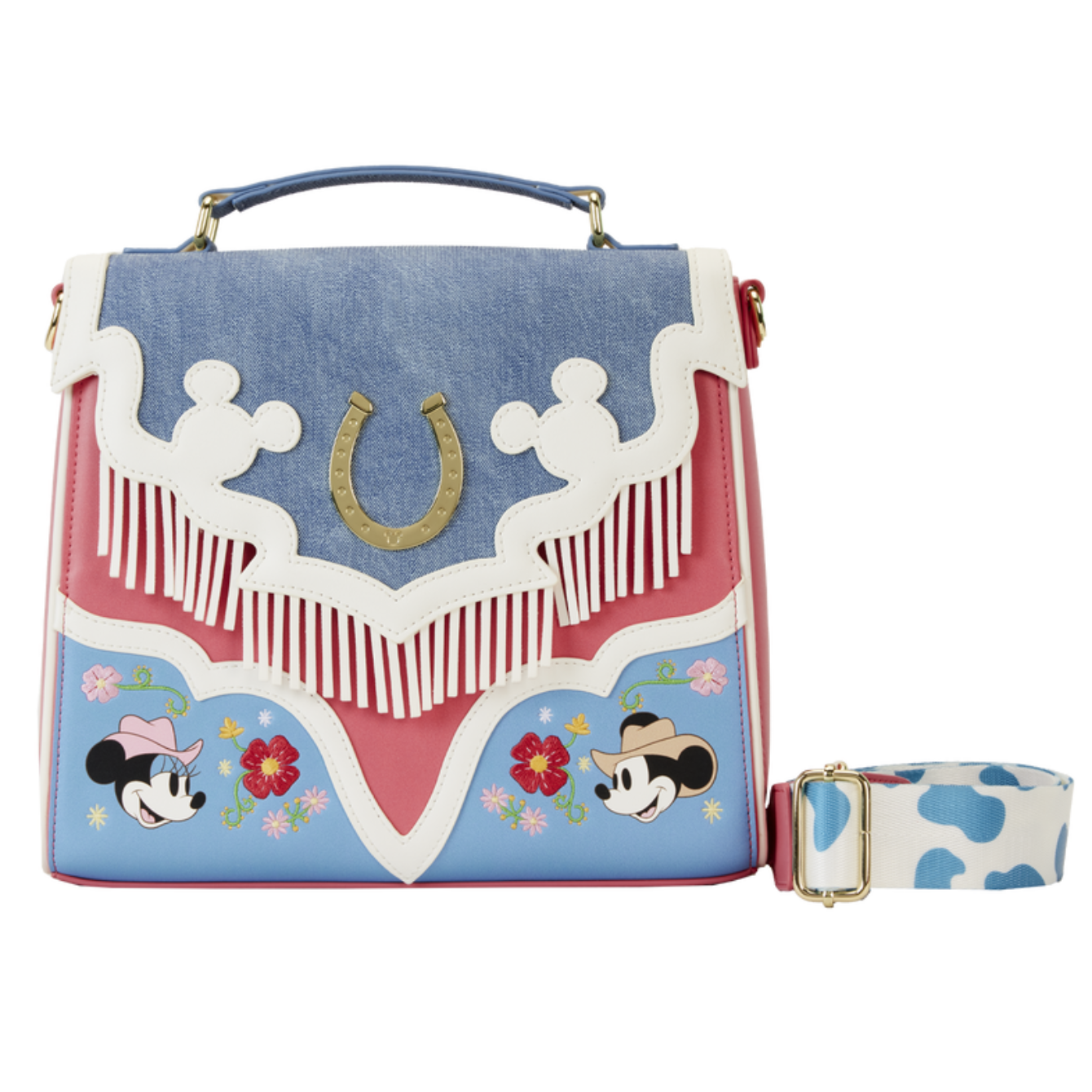Western Mickey & Minnie Fringe Crossbody Bag