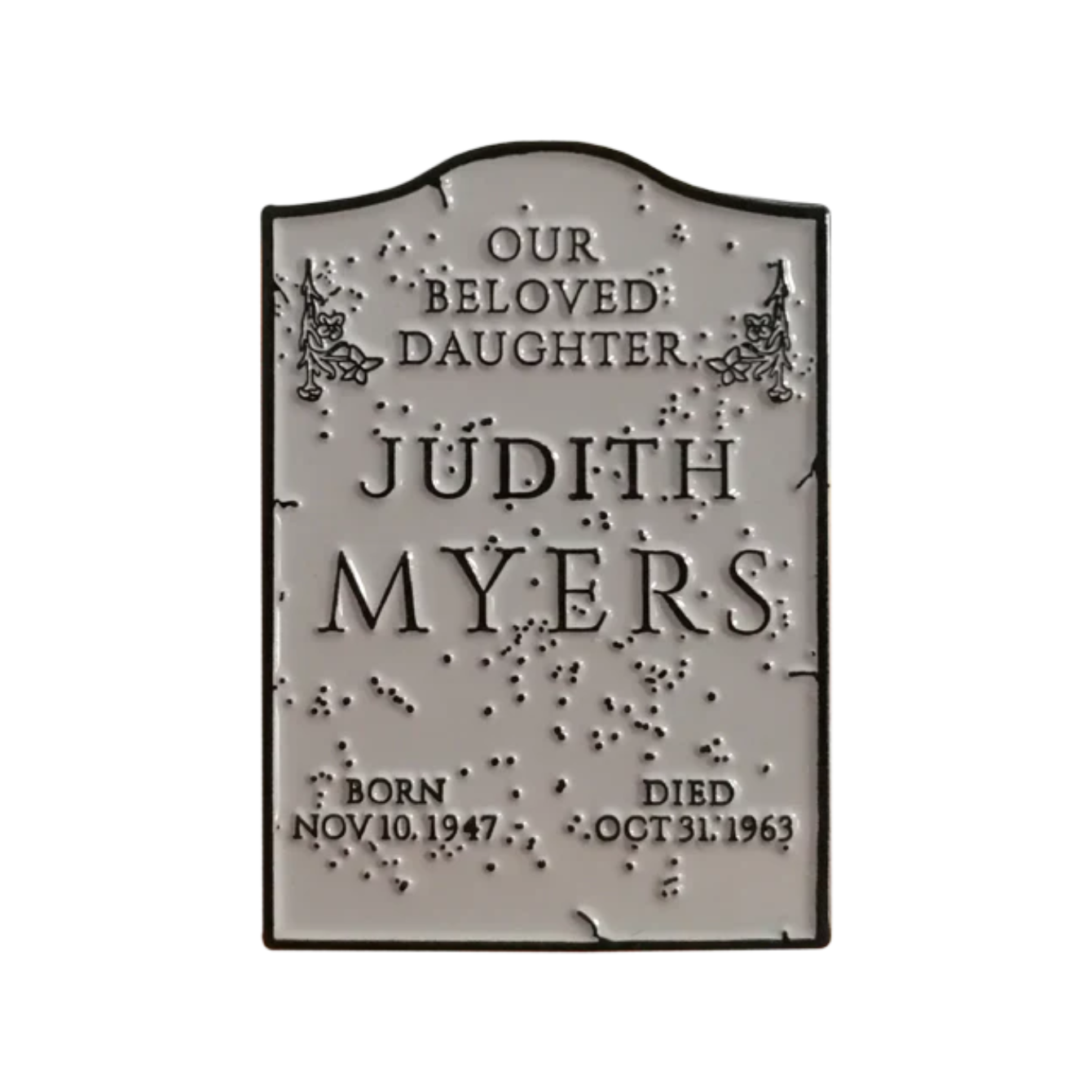 HALLOWEEN - JUDITH MYERS TOMBSTONE ENAMEL PIN
