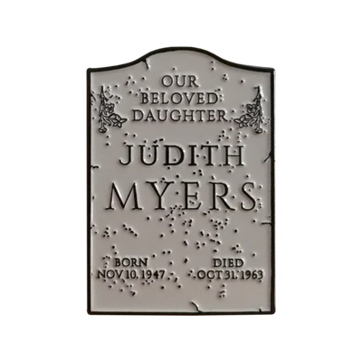HALLOWEEN - JUDITH MYERS TOMBSTONE ENAMEL PIN