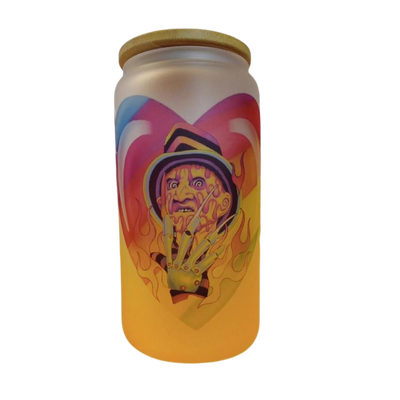 Lisa Frank Frosted Horror Glass Tumbler Freddy