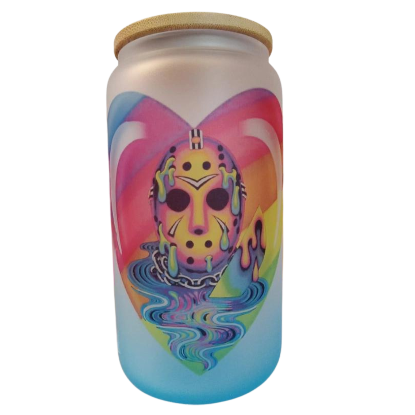 Lisa Frank Frosted Horror Glass Tumbler Jason