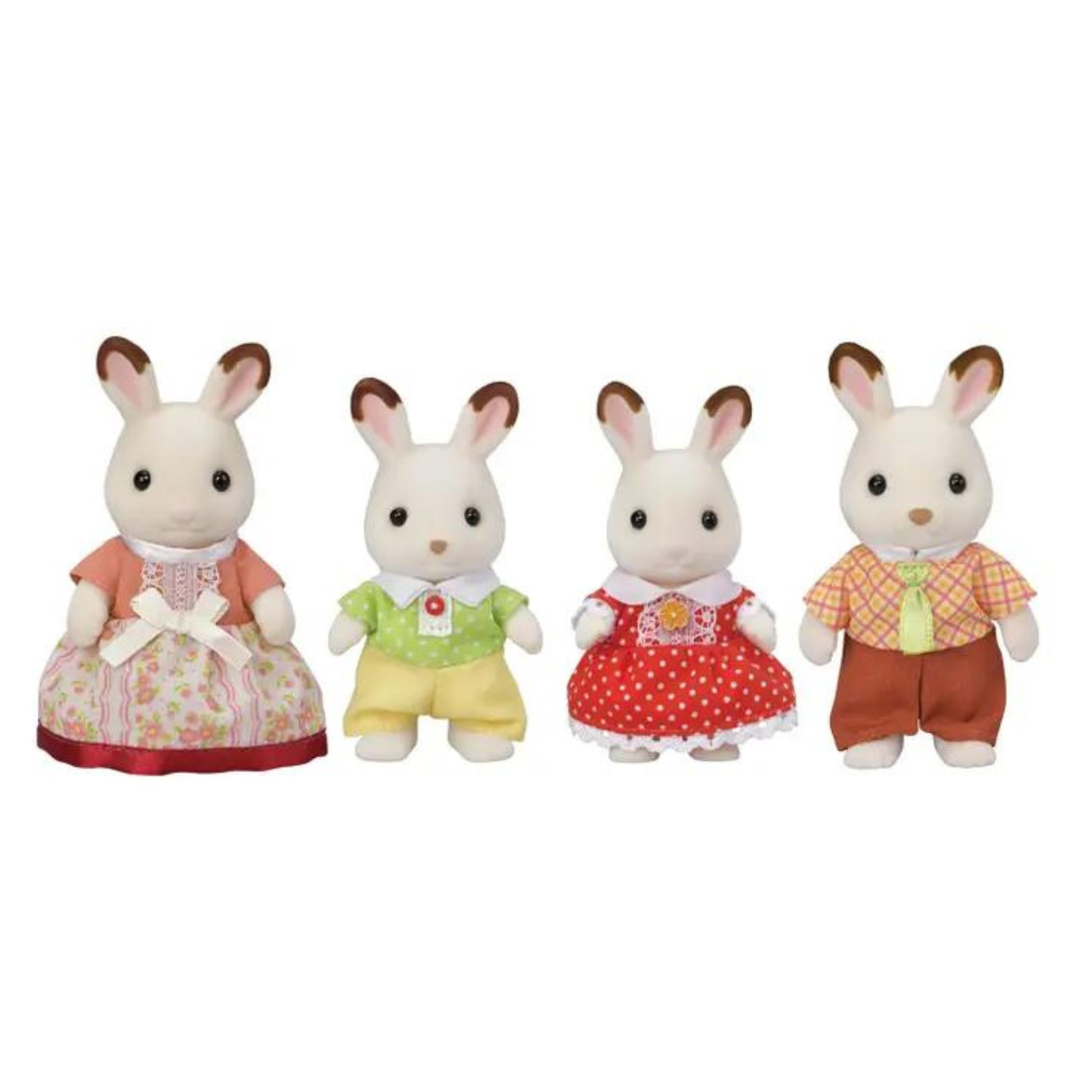 Calico Critters Chocolate Rabbit Family Set of 4