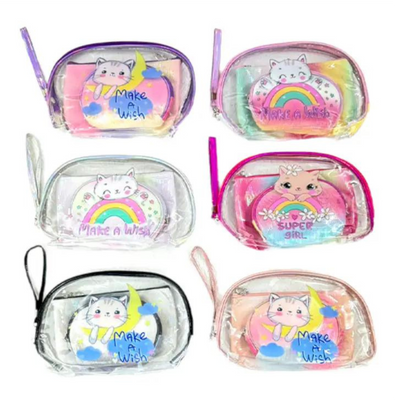 Clear Cat Pouch Set - Cosmetic bag