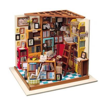 Sam's Study Rolife Library Diy Miniature Dollhouse