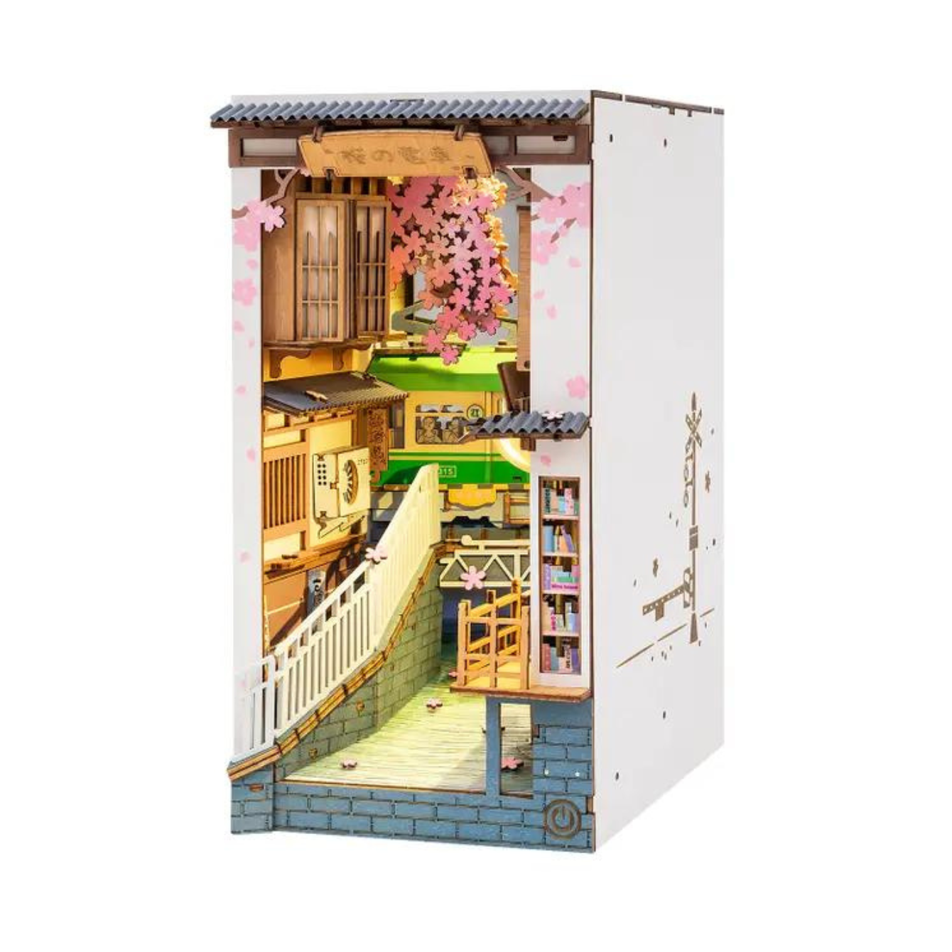 Robotime Diy House Sakura Tram Densya Book Nook Puzzles