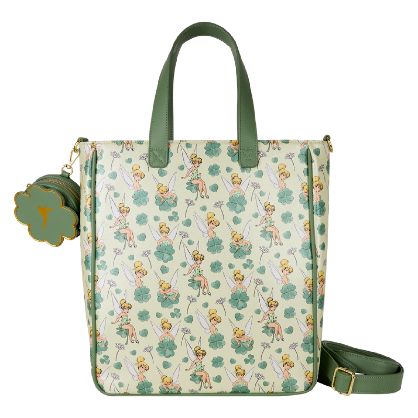Loungefly Tinkerbell 4 Leaf Clover Tote Crossbody with Coinbag