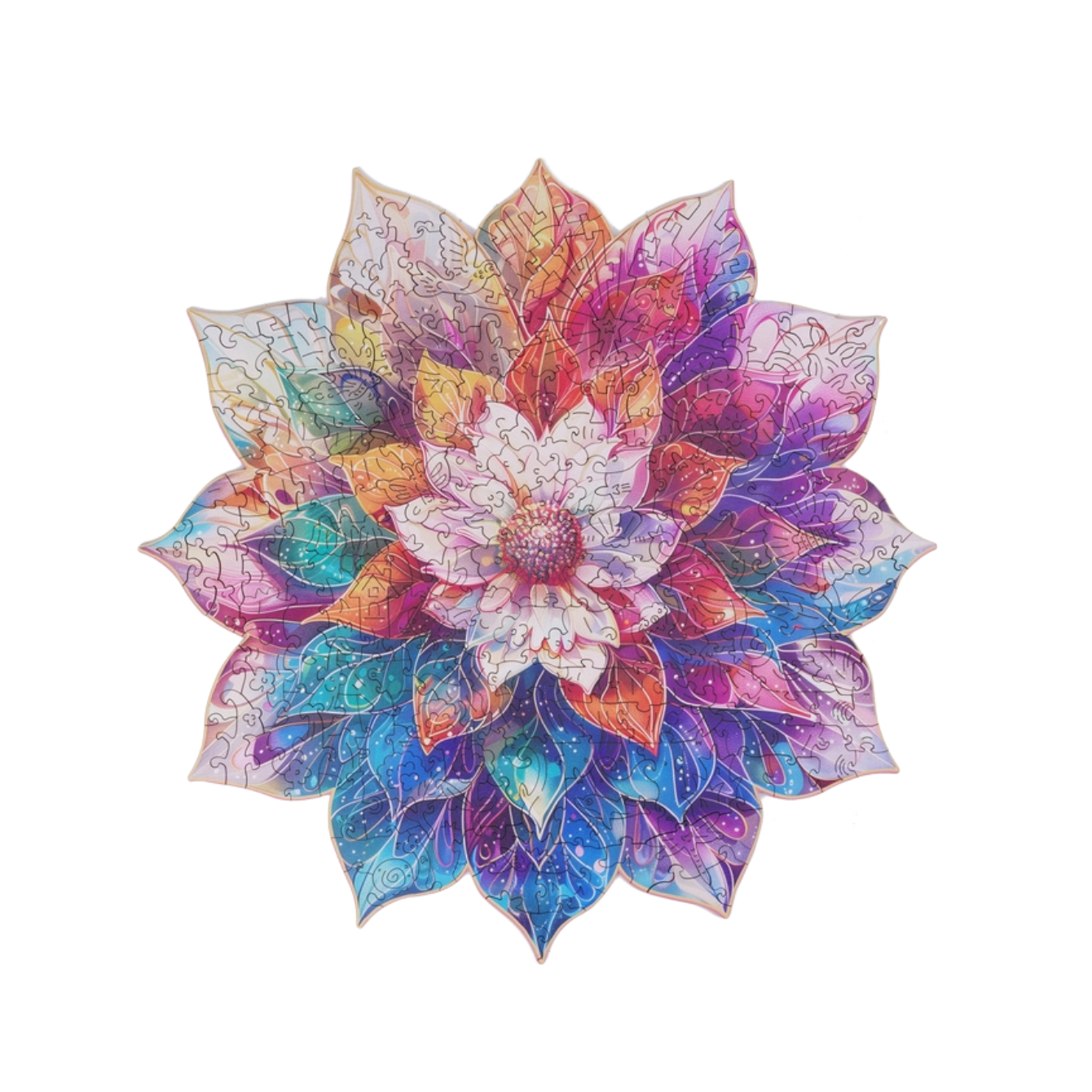 Rowood Mystic Mandala Flower 2D Wooden Puzzles