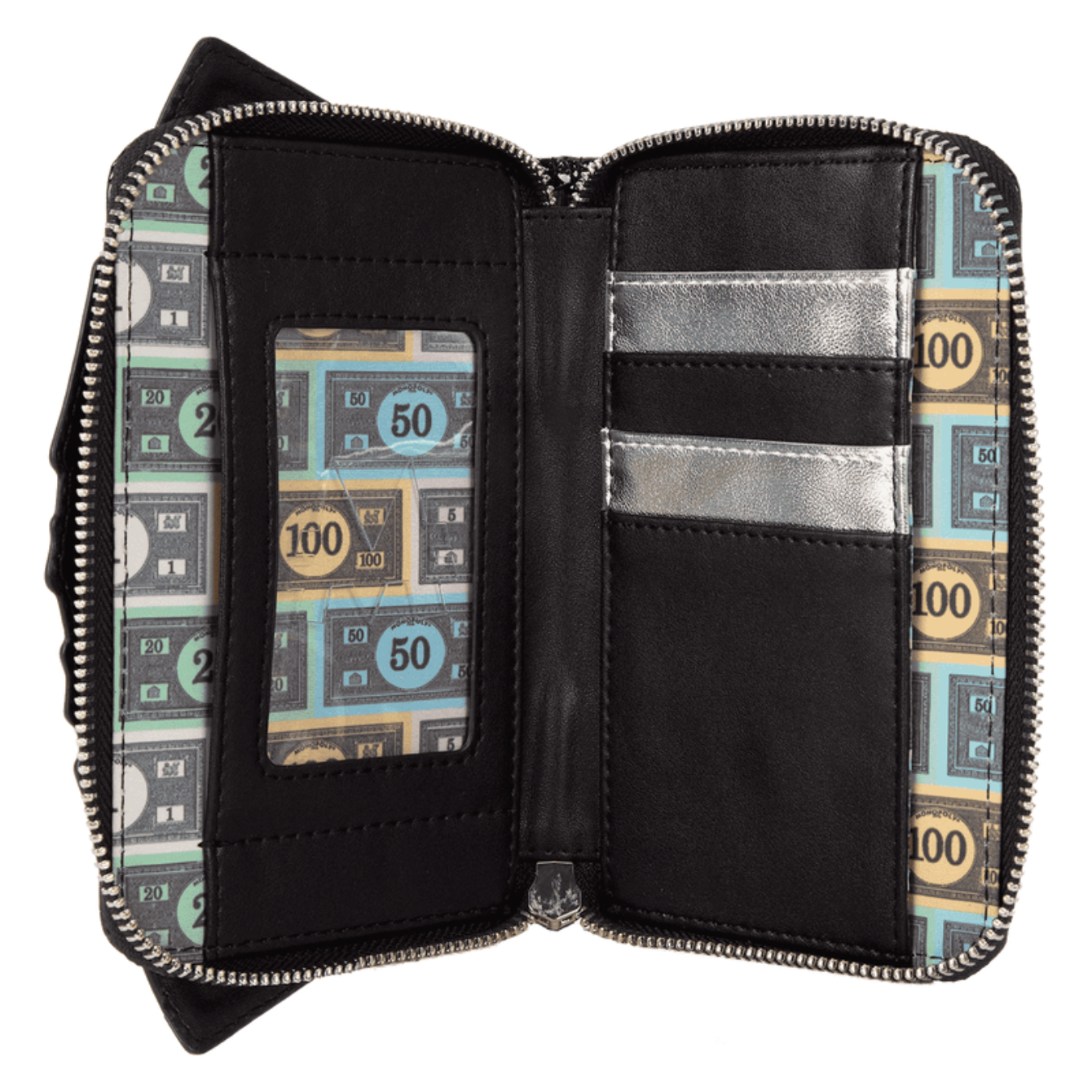 Loungefly Monopoly 90th Anniversary Money Glitter Zip Around Wallet
