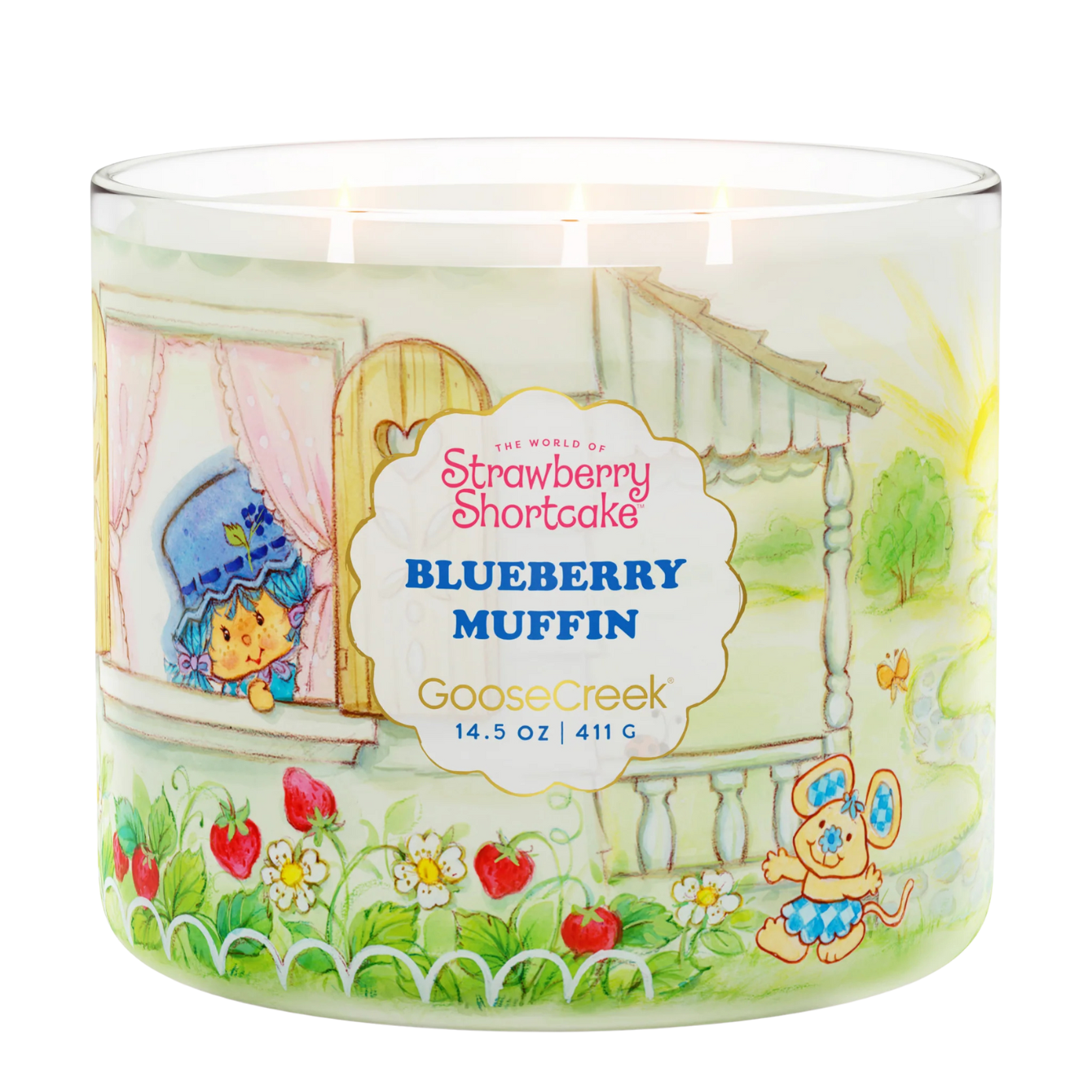 BLUEBERRY MUFFIN 3-WICK STRAWBERRY SHORTCAKE CANDLE